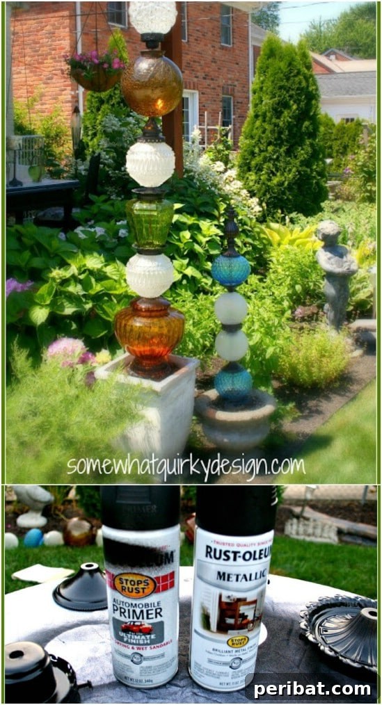 Clever Lamp Upcycling Projects for Every Corner of Your Home and Garden 14 Glass Lamp Base Garden Posts