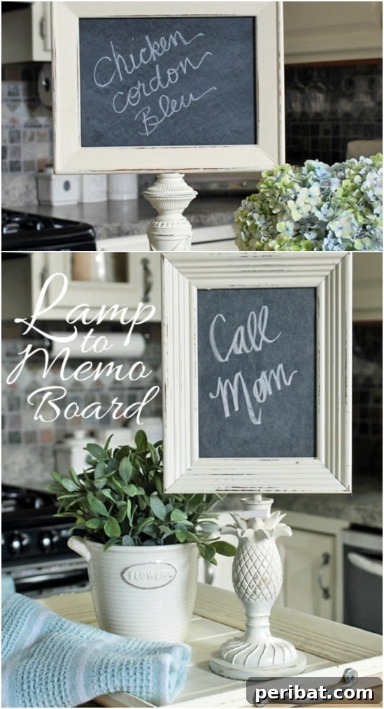 Clever Lamp Upcycling Projects for Every Corner of Your Home and Garden 19 Small Lamp Memo Board