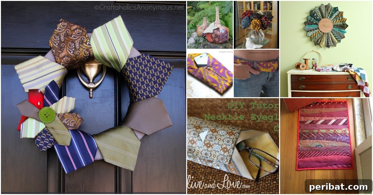 25 Creative Ways to Repurpose Old Neckties 2 Collection of colorful old neckties piled up, waiting to be repurposed into new crafts