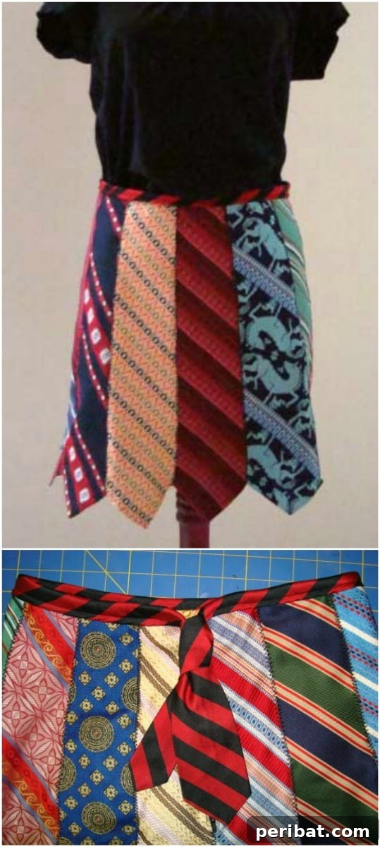 25 Creative Ways to Repurpose Old Neckties 20 Charming little skirt creatively constructed from repurposed neckties