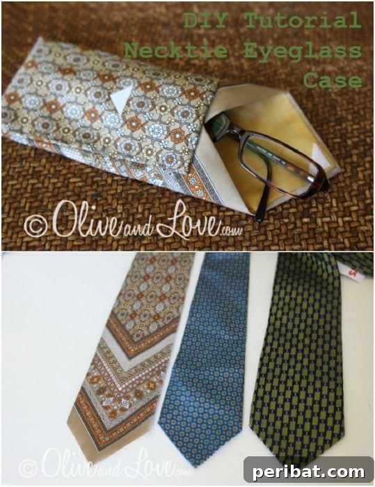 25 Creative Ways to Repurpose Old Neckties 5 DIY necktie eyeglasses case, no-sew project