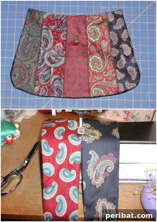 25 Creative Ways to Repurpose Old Neckties 10 Stylish school bag crafted from multiple repurposed neckties