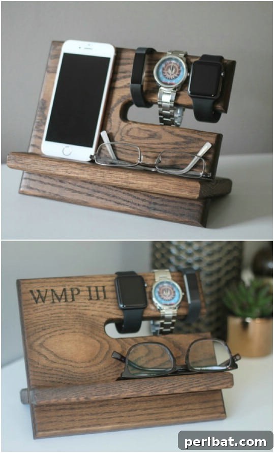 25 Rugged DIY Gifts for Dad from Upcycled Treasures 12 Repurposed Oak Nightstand Valet for Organization