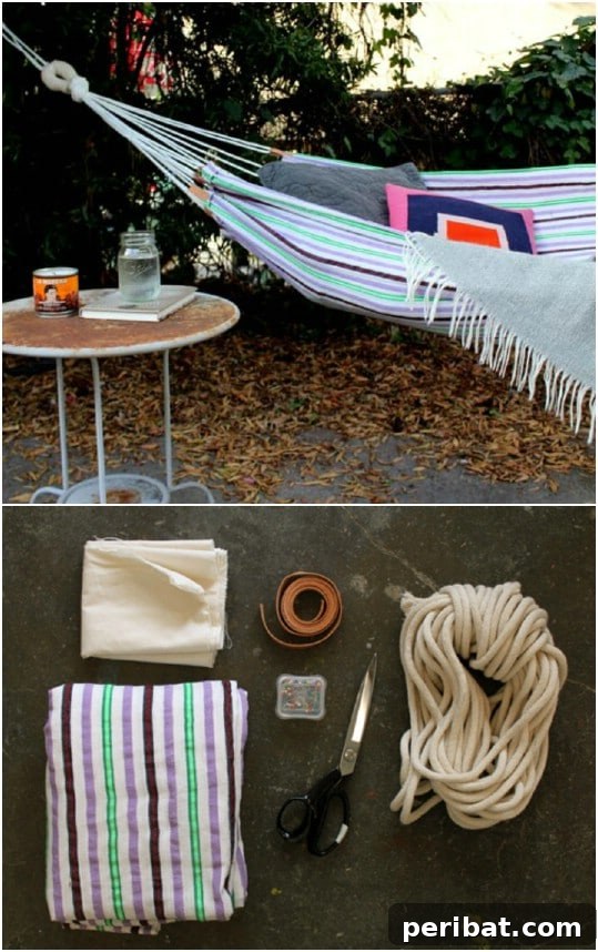 25 Rugged DIY Gifts for Dad from Upcycled Treasures 13 Repurposed Beach Towel Hammock for Relaxation