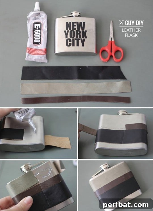 25 Rugged DIY Gifts for Dad from Upcycled Treasures 14 Easy DIY Leather Wrapped Flask for a Touch of Class