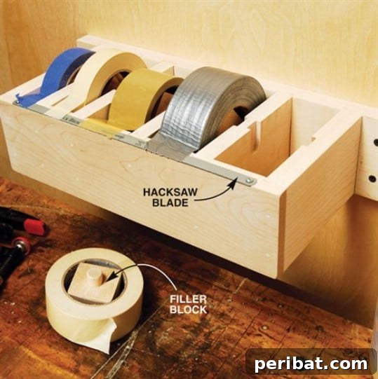 25 Rugged DIY Gifts for Dad from Upcycled Treasures 19 DIY Jumbo Tape Dispenser for Organized Tape Rolls