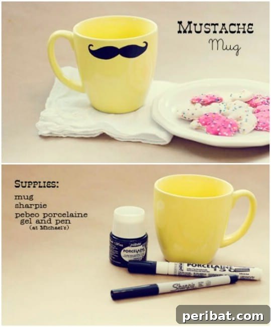 25 Rugged DIY Gifts for Dad from Upcycled Treasures 22 Dad's Favorite Mustache Mug for Coffee Lovers