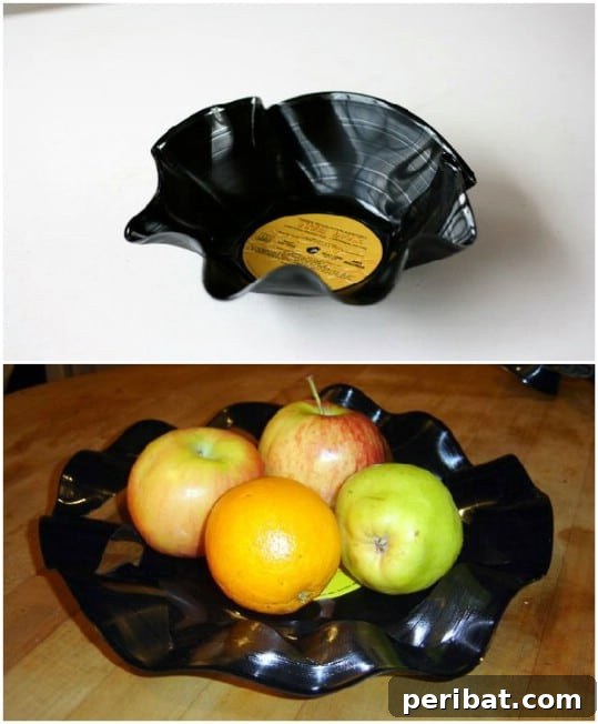 25 Rugged DIY Gifts for Dad from Upcycled Treasures 23 Music Lover's Record Bowl for Unique Storage