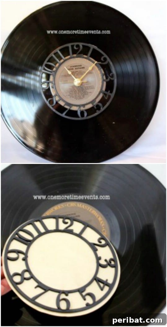 25 Rugged DIY Gifts for Dad from Upcycled Treasures 24 Repurposed Vintage Record Clock for Music Fans