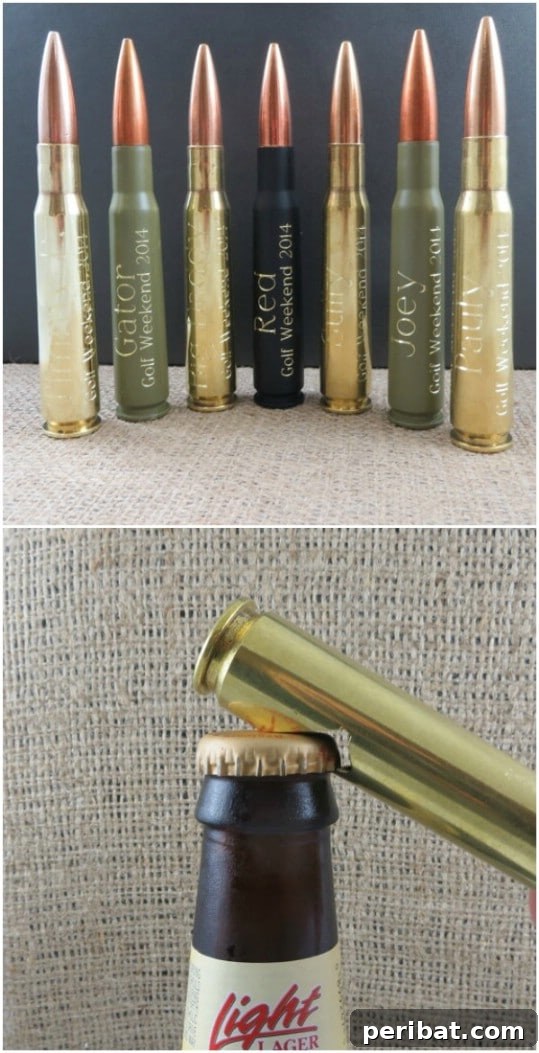 25 Rugged DIY Gifts for Dad from Upcycled Treasures 25 Repurposed Bullet Bottle Opener for Dad's Bar