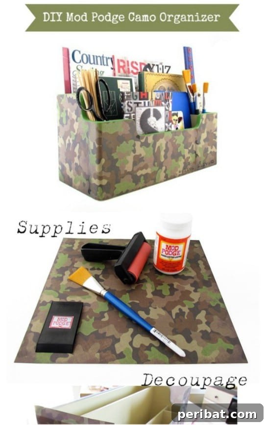 25 Rugged DIY Gifts for Dad from Upcycled Treasures 4 DIY Camouflage Organizer for Dad's Essentials