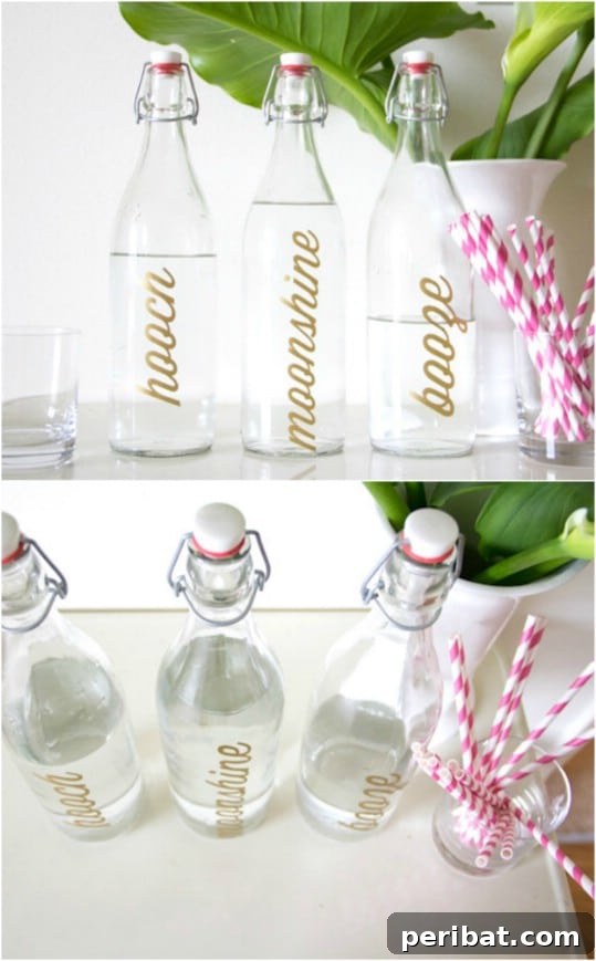 25 Rugged DIY Gifts for Dad from Upcycled Treasures 6 Personalized Bar Bottles for Dad's Home Bar