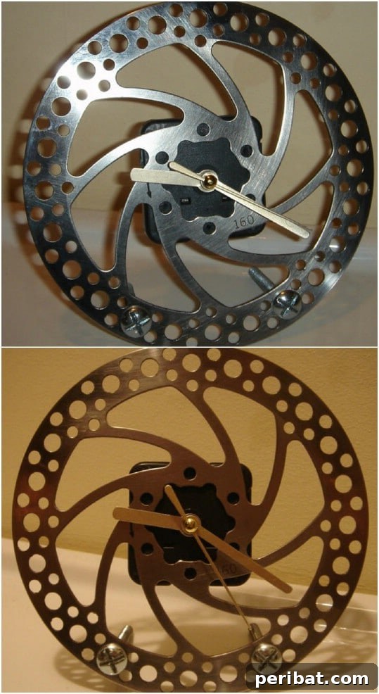25 Rugged DIY Gifts for Dad from Upcycled Treasures 8 Upcycled Brake Disc Clock for the Car Enthusiast