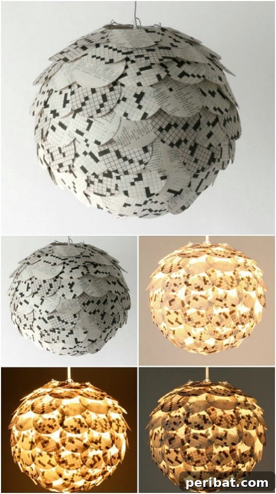 Upcycled Book Page Lamp