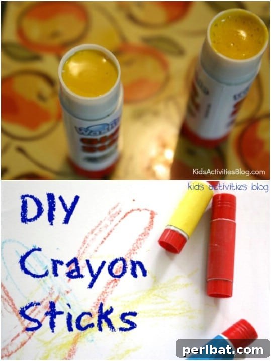 Repurposed Glue Stick Crayons