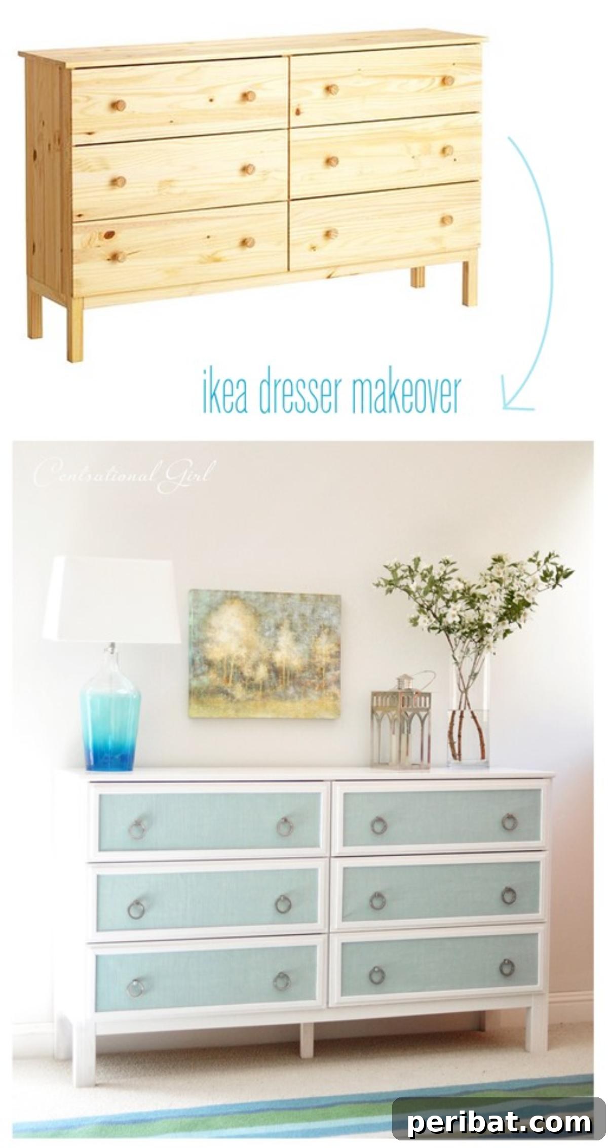 Unlock Value: 60 Furniture Makeover DIYs & Smart Negotiation Strategies 3 Beautiful DIY Dresser with Textured Panels before and after.