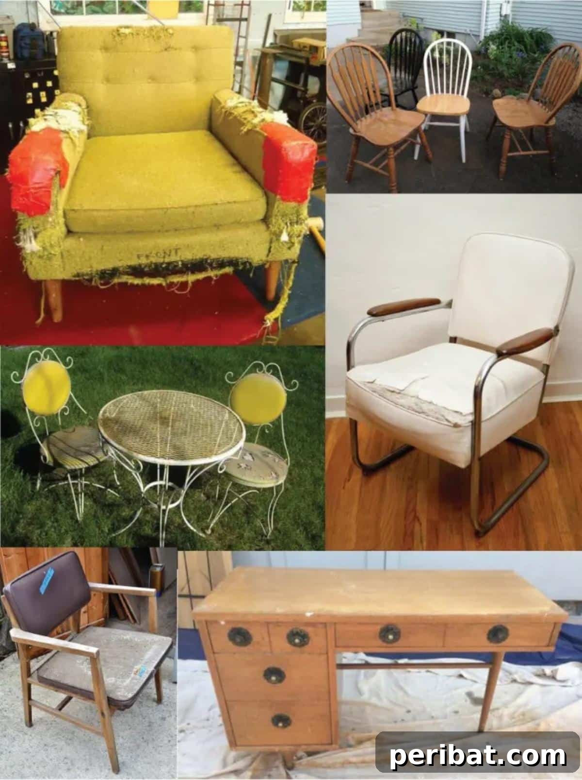 Unlock Value: 60 Furniture Makeover DIYs & Smart Negotiation Strategies 4 30 Ways To Repair, Restore, Or Redo Any Piece Of Furniture collage.