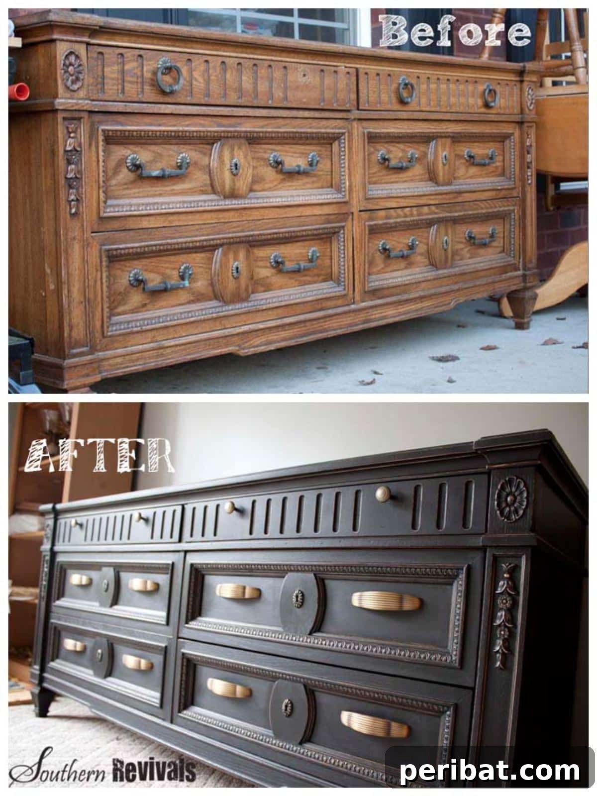 Unlock Value: 60 Furniture Makeover DIYs & Smart Negotiation Strategies 39 DIY Fab Dresser Makeover Classic Black and Gold