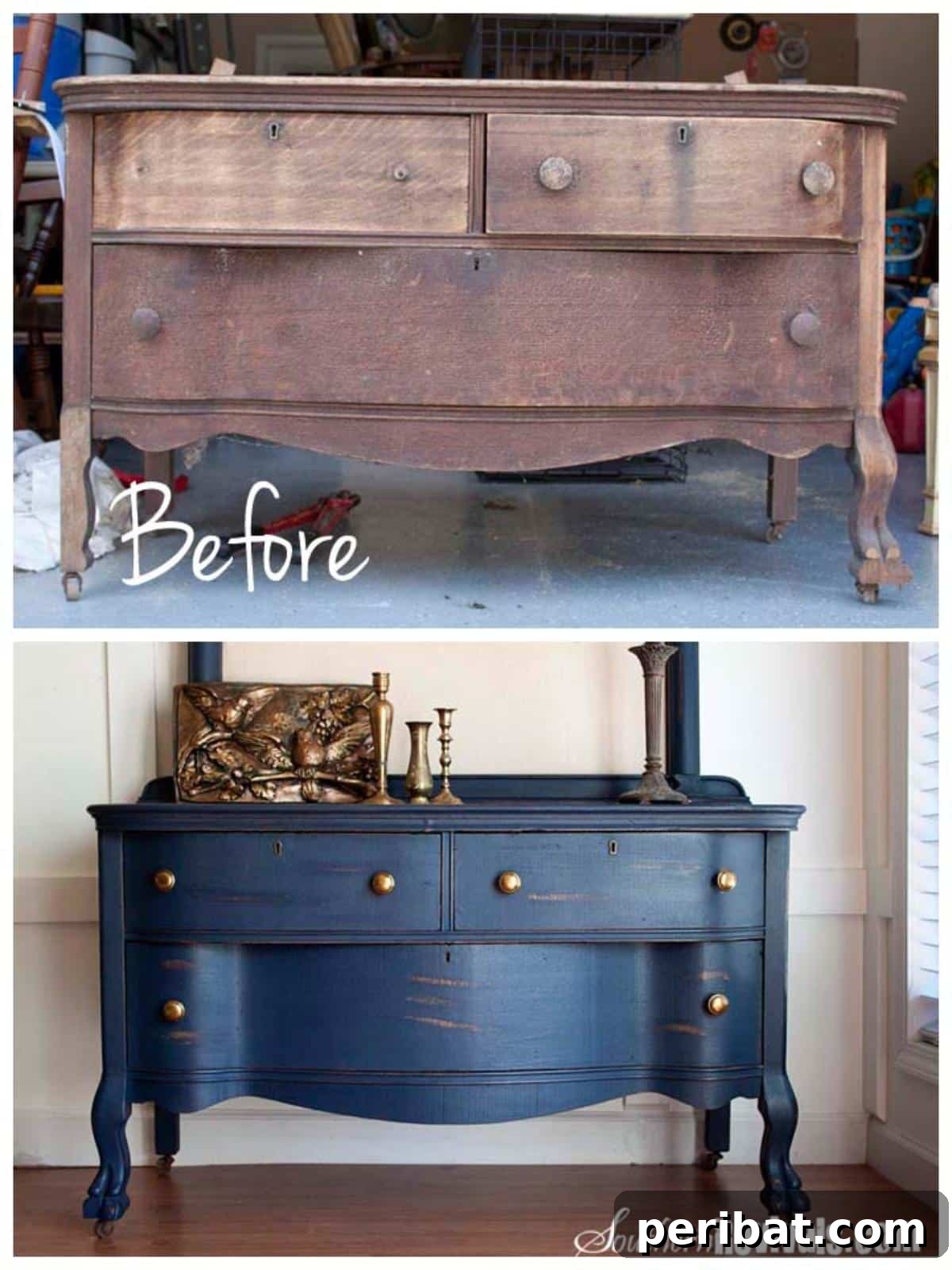 Unlock Value: 60 Furniture Makeover DIYs & Smart Negotiation Strategies 45 Professional Makeover of Uncle Joe's 1800's Dresser before and after,