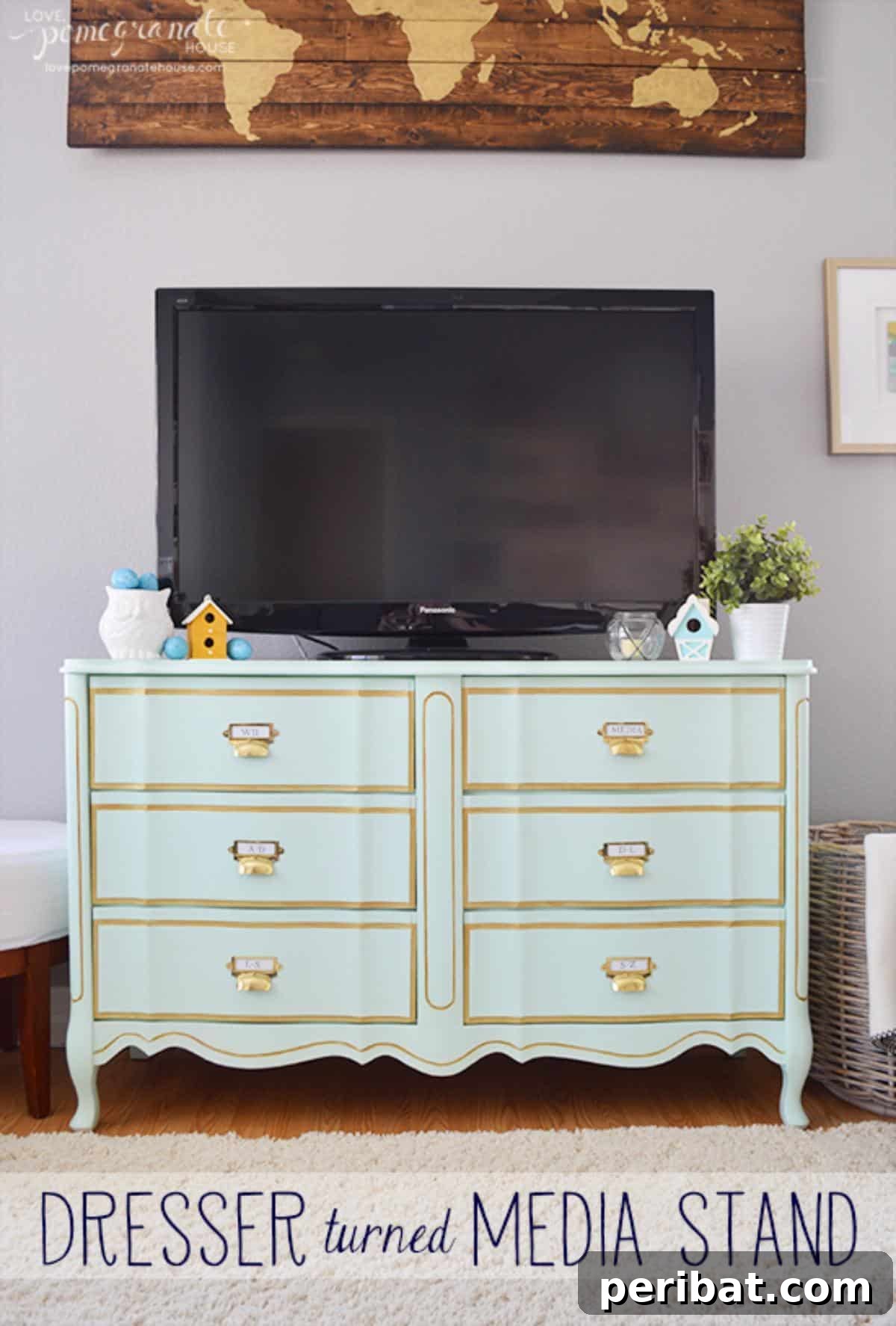 Unlock Value: 60 Furniture Makeover DIYs & Smart Negotiation Strategies 55 DIY Dresser Turned Media Stand
