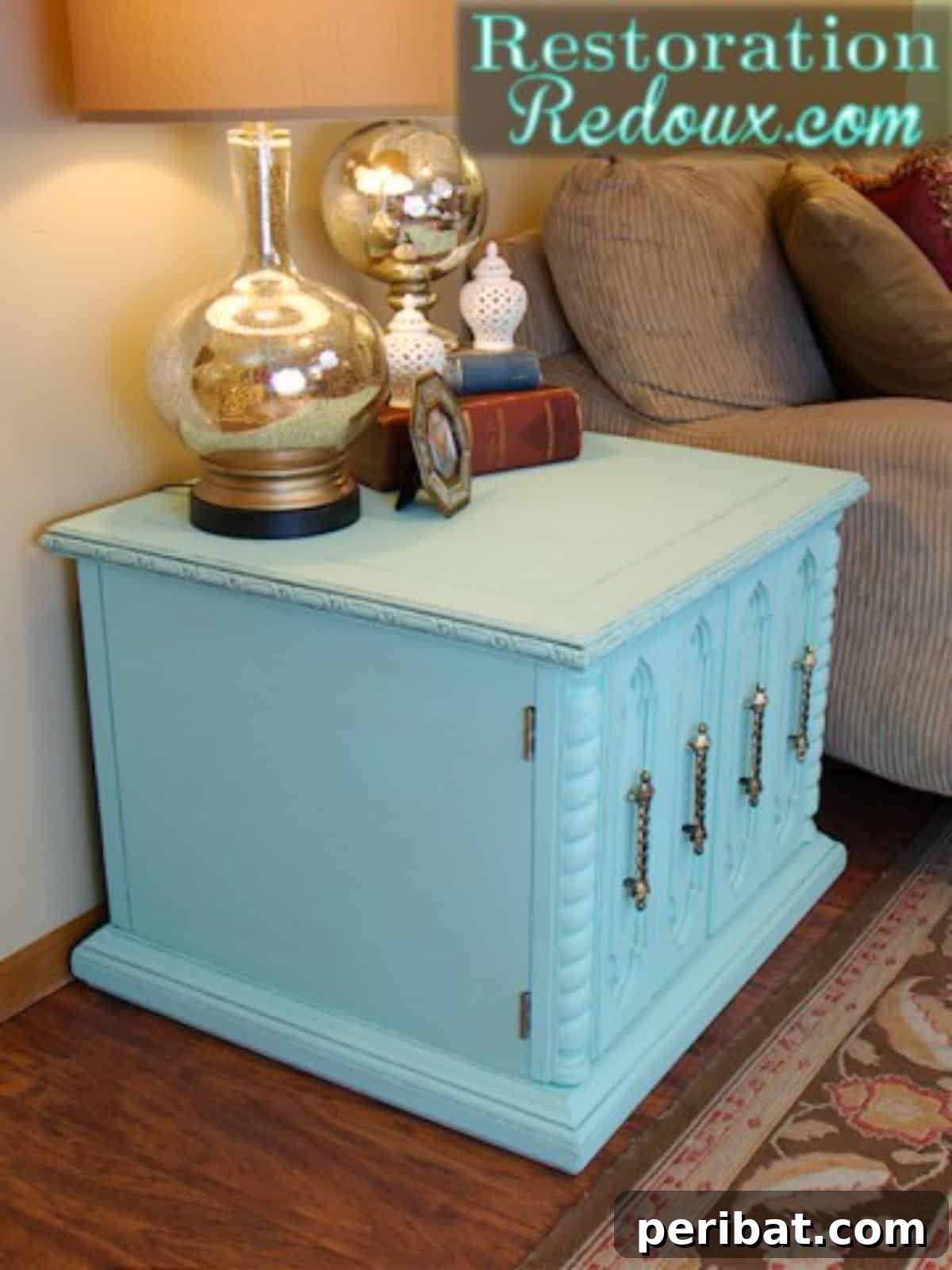 Unlock Value: 60 Furniture Makeover DIYs & Smart Negotiation Strategies 56 DIY Aqua Chalky Painted Table