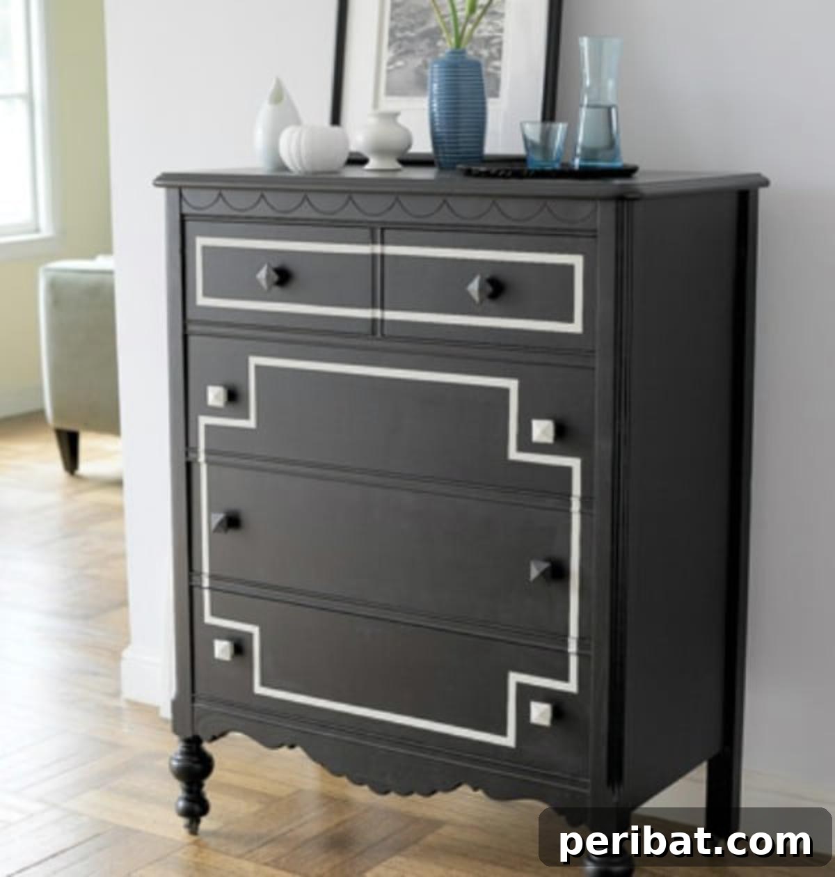 Unlock Value: 60 Furniture Makeover DIYs & Smart Negotiation Strategies 61 Dark dresser makeover.
