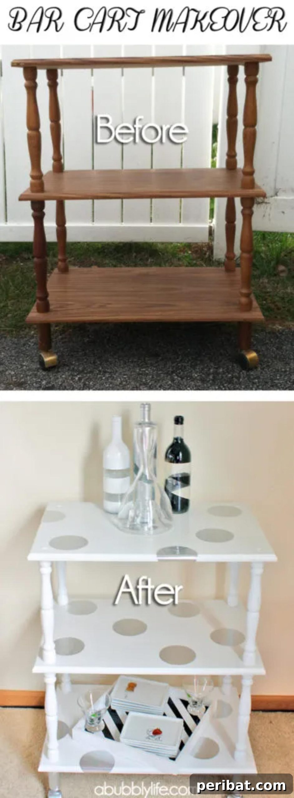 Unlock Value: 60 Furniture Makeover DIYs & Smart Negotiation Strategies 8 Lovely Bar Cart Before & After Reveal and Polka Dot DIY!
