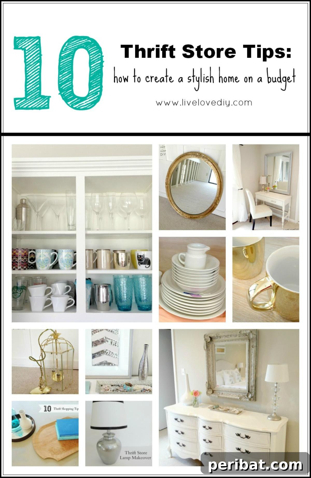 Unlock Value: 60 Furniture Makeover DIYs & Smart Negotiation Strategies 10 My Top 10 Thrift Store Shopping Tips: How To Decorate on a Budget poster.