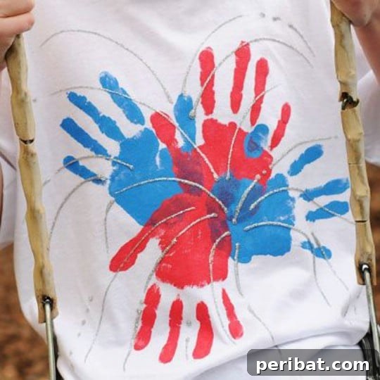30 Red, White, and Blue Family Outfits for the Fourth of July 14 Handprint Fireworks T-Shirt