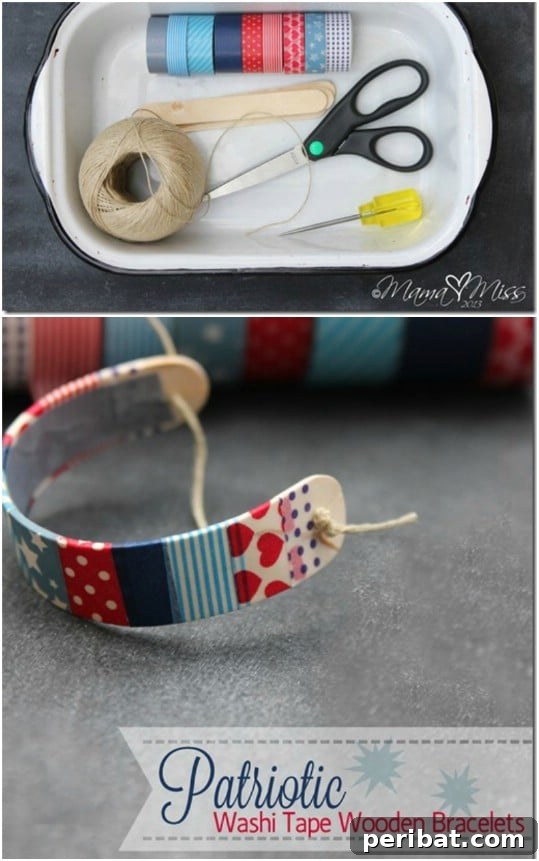 30 Red, White, and Blue Family Outfits for the Fourth of July 19 Patriotic Washi Tape Bracelet
