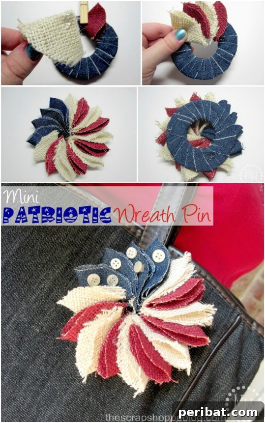 30 Red, White, and Blue Family Outfits for the Fourth of July 20 Denim And Burlap Patriotic Wreath Pin
