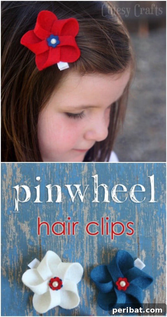 30 Red, White, and Blue Family Outfits for the Fourth of July 21 DIY Felt Pinwheel Hair Bows