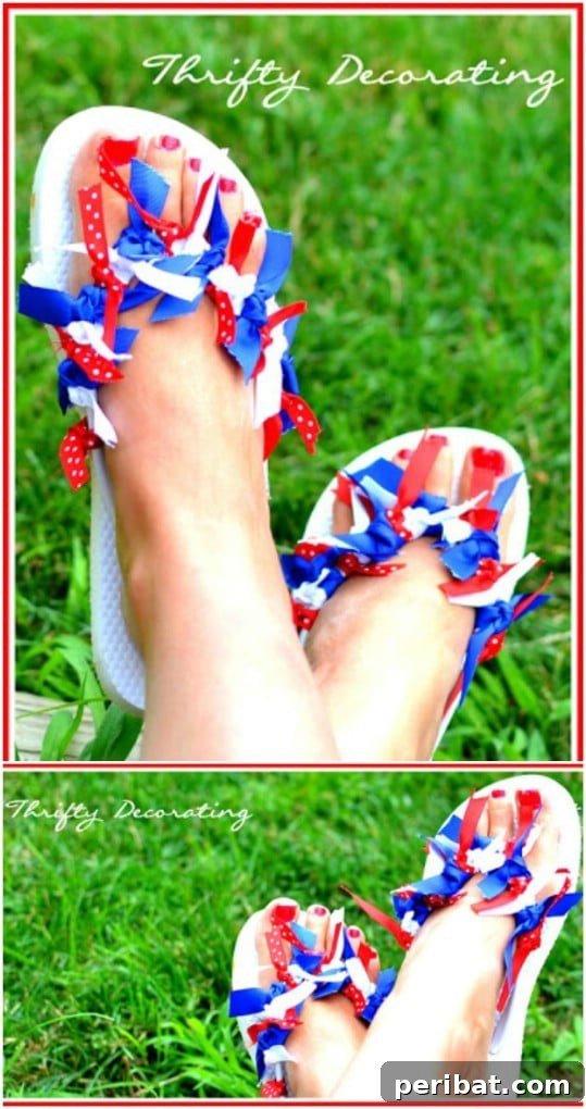 30 Red, White, and Blue Family Outfits for the Fourth of July 22 Fourth Of July Ribbon Flip Flops