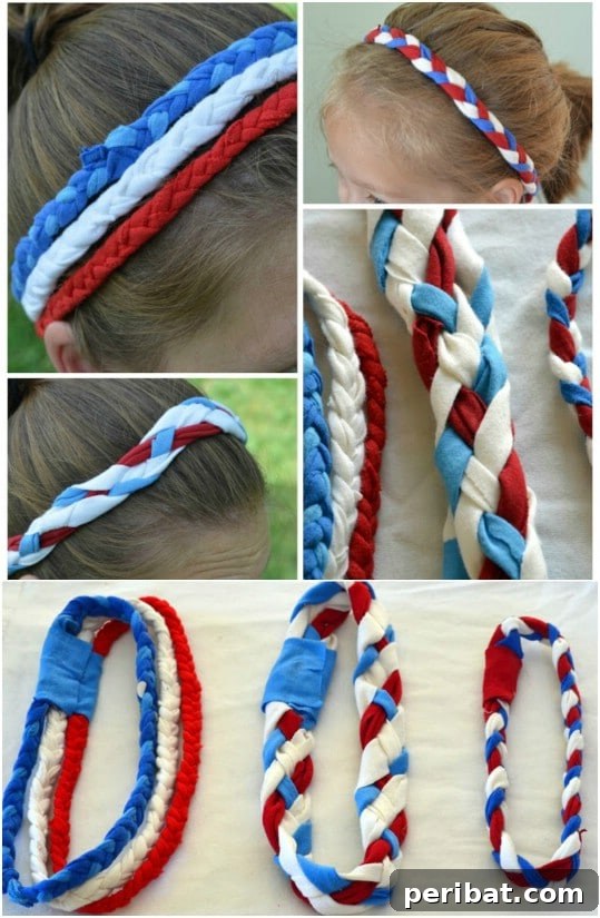 30 Red, White, and Blue Family Outfits for the Fourth of July 6 Upcycled T-Shirt Headband