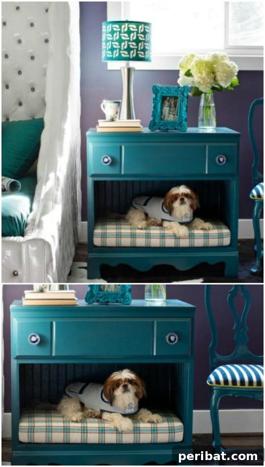 Nightstand with Integrated Pet Bed Design