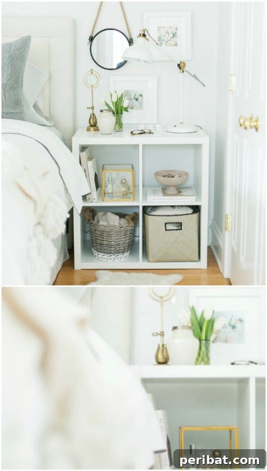 IKEA Expedit (Kallax) Shelf as a Nightstand Hack
