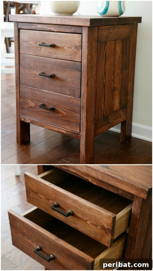 DIY Bedside Table Constructed from 2x4 Lumber