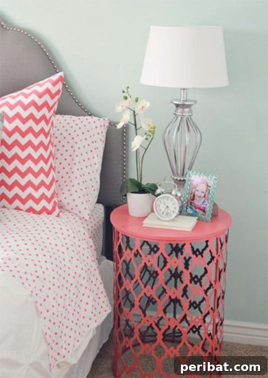 Upcycled Trash Can as a Modern Nightstand