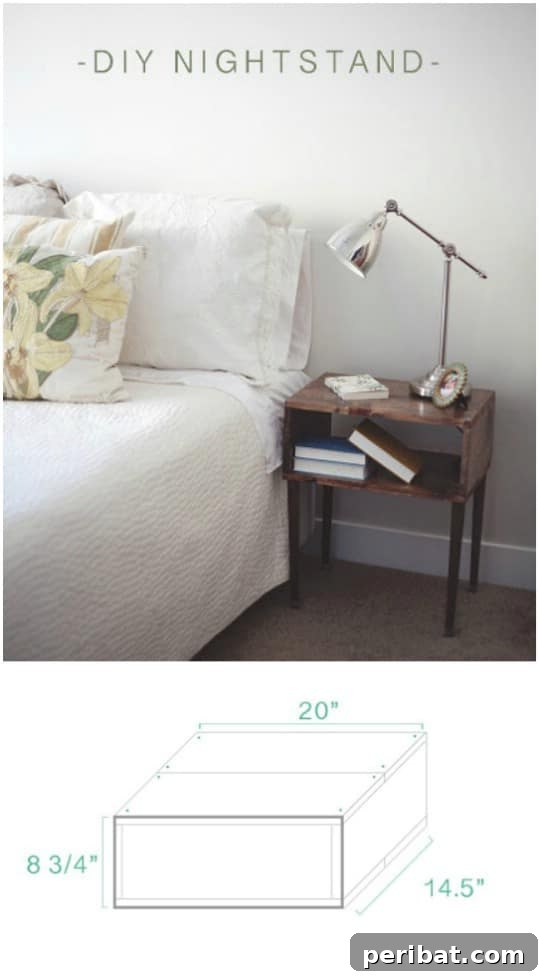 DIY Nightstand from Salvaged Wood with Open Storage
