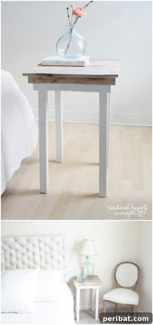 DIY Simple Pallet Table with Wooden Legs
