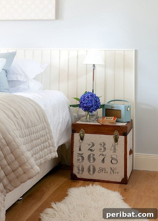 Vintage Storage Trunk as a Rustic Bedside Table