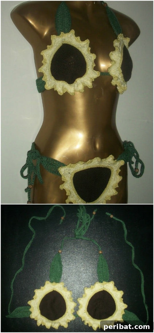 Summer Stitching: Your Guide to Crocheted and Knitted Beach Gear 28 Easy Crochet Sunflower Bikini