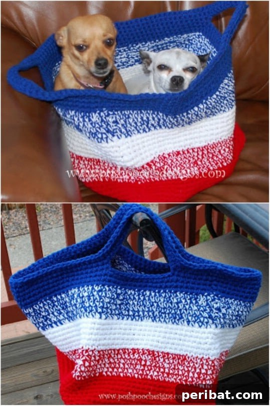 Summer Stitching: Your Guide to Crocheted and Knitted Beach Gear 3 Large Striped Crochet Bag