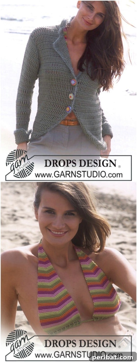 Summer Stitching: Your Guide to Crocheted and Knitted Beach Gear 5 Crochet Jacket Styled Lightweight Cardigan