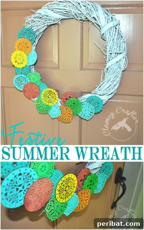 Festive Paper Flower Summer Wreath