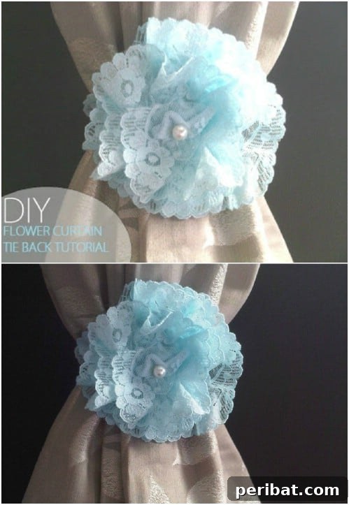 Summery Flower Curtain Tiebacks in a bright room