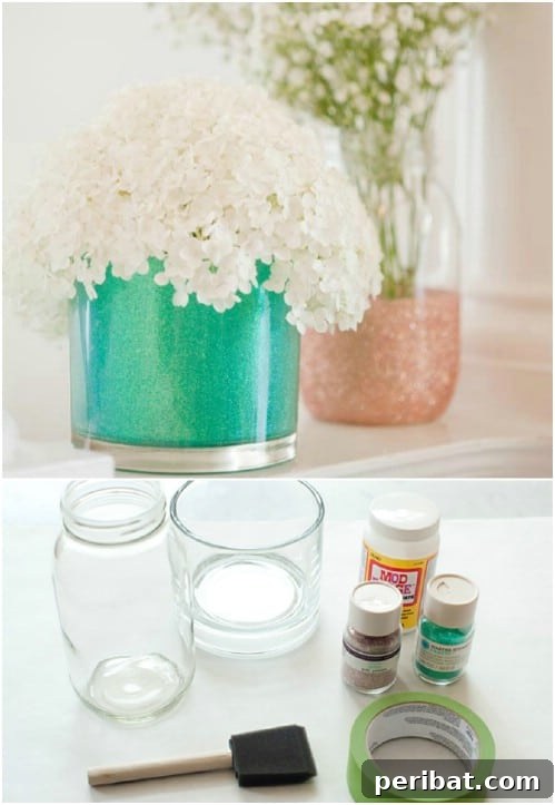 Summer Perfect DIY Glitter Vases