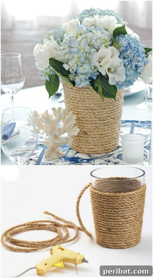 Rope Wrapped Summer Centerpiece