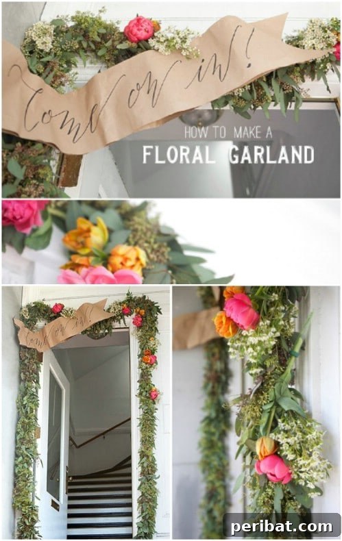 Summer Floral Garland And Welcome Banner