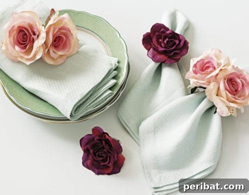 Fresh Or Silk Flower Napkin Rings
